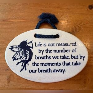 Whimsical Fairy Quote Wall Plaque - Navy and Cream